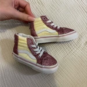 Vans Kids Sparkle High-Tops - Pink and Yellow